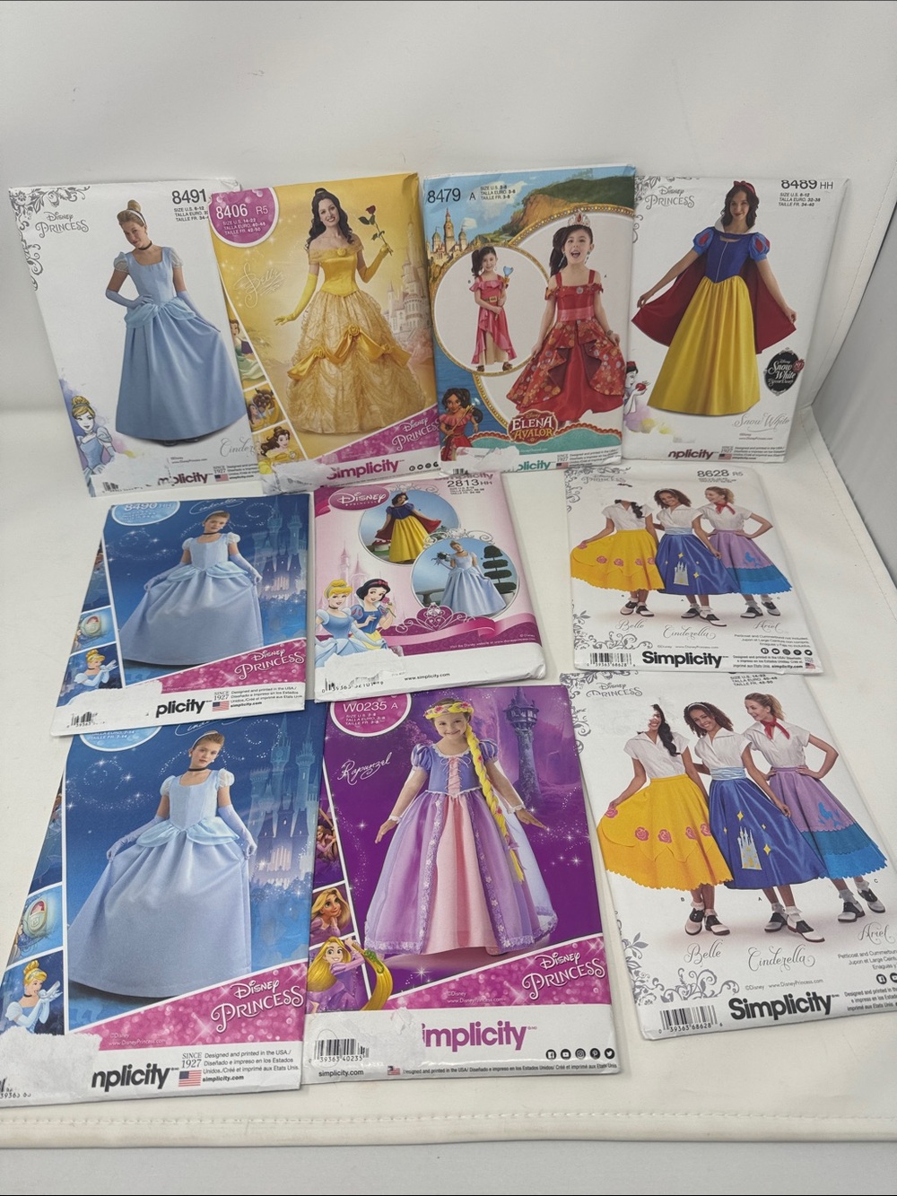 SIMPLICITY UNCUT PATTERN LOT DISNEY PRINCESS CHILD AND ADULT RAPUNZEL CINDERELLA